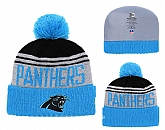 Panthers Team Logo Blue Pom Knit Hat,baseball caps,new era cap wholesale,wholesale hats